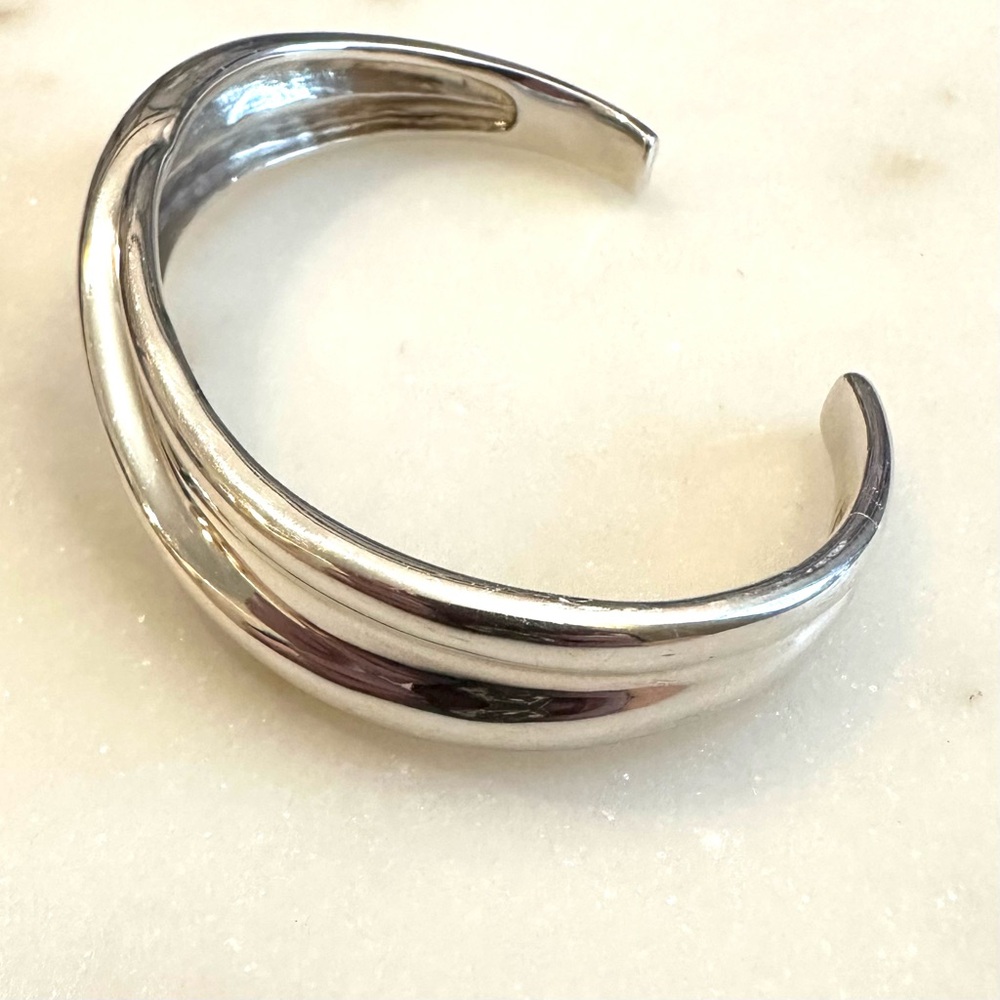 Solid Sterling Silver Abstract Sculptural Fold-Fo… - image 6